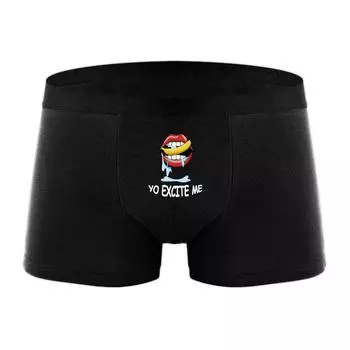 Varsbaby Men s Letter Print Fun Pattern Panty Thin Trendy Panty S чёрный