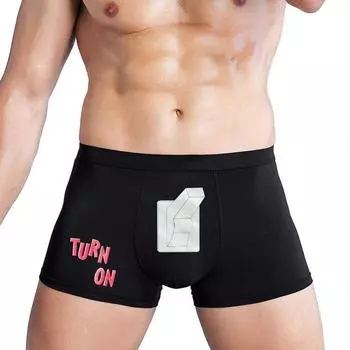 Varsbaby Men s Letter Print Fun Pattern Panty Thin Trendy Panty S чёрный