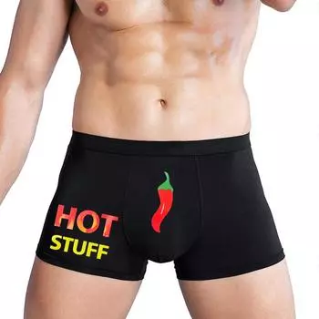 Varsbaby Men s Letter Print Fun Pattern Panty Thin Trendy Panty S чёрный