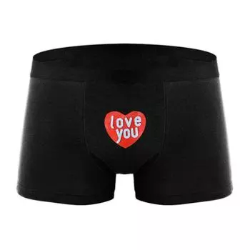Varsbaby Men s Love you Print Fun Pattern Panty Thin Trendy Panty S чёрный