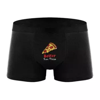 Varsbaby Men s Pizza Print Fun Pattern Panty Thin Trendy Panty S чёрный