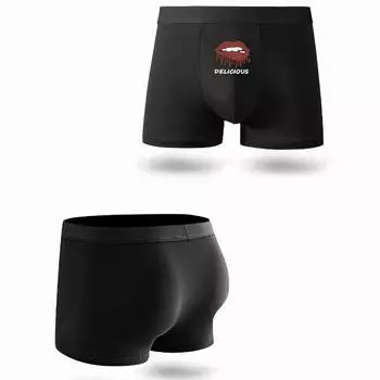 Varsbaby Men s Print Fun Pattern Panty Thin Trendy Panty S чёрный