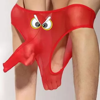 Varsbaby мужские черные полупрозрачные сексуальные тонкие трусы с набивным рисунком S