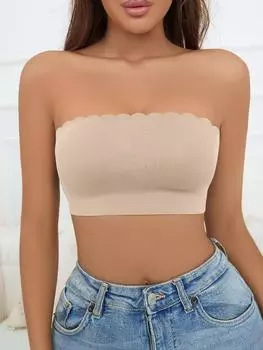 Varsbaby Женский бандо-топ, бесшовный бюстгальтер без бретелек, эластичный, нескользящий, силиконовый бюстгальтер-труба S чёрный