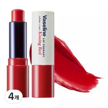Vaseline Бальзам для губ Lip Therapy Color Care, 01 Kissing Red, 4,2 г, 4 шт.