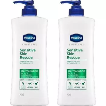 Vaseline Derma Sensitive Skin Rescue Lotion Unscented, 2 units, 400ml