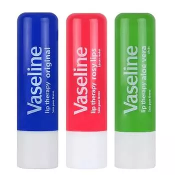 Vaseline Lip Therapy Lip Balm Stick Type, 3 вида, Rosy Lips + Original + Aloe, 1 набор