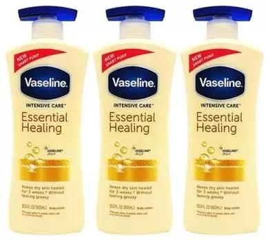 Vaseline Total Moisture Essential Healing Body Lotion 600 мл x 3 флакона в наборе Intensive Care Vaseline [продукт]