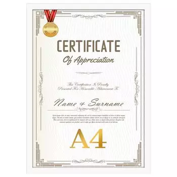 Vasemouh A4 Award Frame Wall Mounted and Tabletop Frame 210x297mm Photo Frame White 1 Piece белый