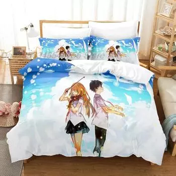 Ваш комплект постельного белья Lie In April Single Twin Full Queen King Size Bed Set Teenager Bedroom Duvetcover Sets 3D roupa de cama ca 70x133cm 2pcs