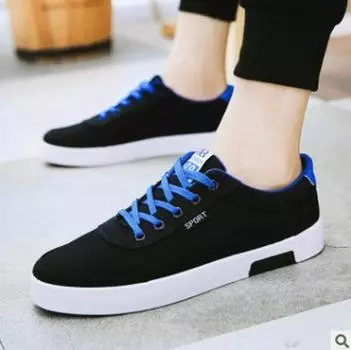 Ваша лучшая мода Новая весна осень парусиновая обувь мужская мода низкие черные мужские туфли удобные легкие кроссовки на шнуровке повседневная обувь 2024 6.5 белый