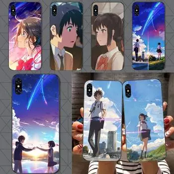 Ваше имя японский чехол для телефона iPhone 14 13 12 11 XS X 8 7 6 Plus Mini Pro Max SE 2022 мягкий черный чехол для телефона iPhone 14