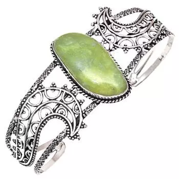 Вассолит Драгоценный Камень Серебряные Ювелирные Изделия Ручной Работы Браслеты-Манжеты 7 Регулируемые