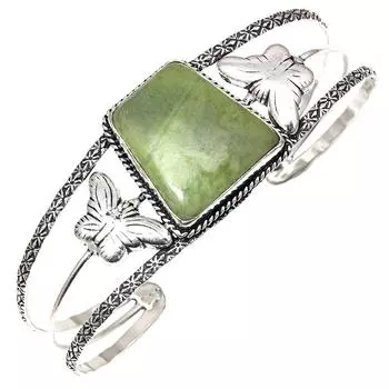 Вассолит Драгоценный Камень Серебряные Ювелирные Изделия Ручной Работы Браслеты-Манжеты 7 Регулируемые