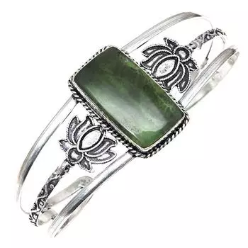 Вассолит Драгоценный Камень Серебряные Ювелирные Изделия Ручной Работы Браслеты-Манжеты 7 Регулируемые