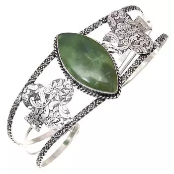 Вассолит Драгоценный Камень Серебряные Ювелирные Изделия Ручной Работы Браслеты-Манжеты 7 Регулируемые