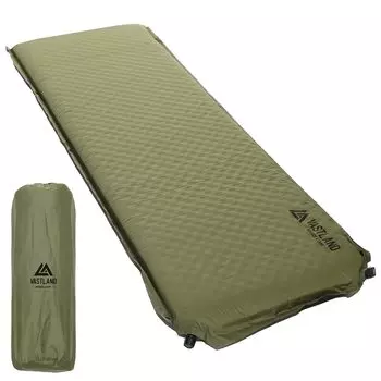 VASTLAND Кемпинговый коврик для накачивания коврика 8 см Компактный накачивающий коврик Оливковый самонадувающийся оливковый