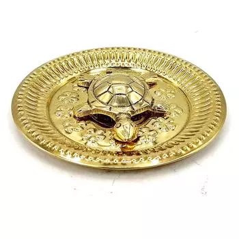 Васту Фэн-шуй латунная черепаха Качуа с металлической пластиной. Изделия ручной работы и декор, подарочные изделия для дома и офиса.