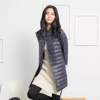 Ватная зимняя женская хлопковая длинная куртка с мехом, тонкое стеганое пальто, верхняя одежда, теплая парка Chaquetas Feminina S синий