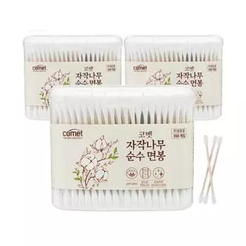 Ватные палочки Comet Pure, береза, 350 шт., упаковка из 3 шт.
