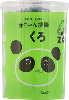 Ватные палочки Cotton ZOO детские черные 160 шт. [RU]
