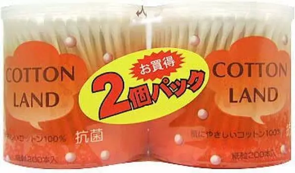 Ватные палочки Heiwa Medic Cotton Land 200 шт. в упаковке 2 шт.
