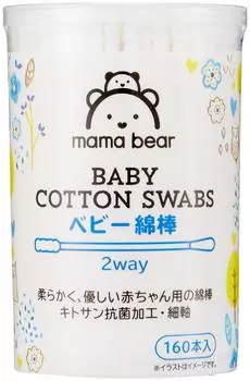 Ватные палочки Mama Bear Baby 2way 160 шт. x 6 шт. [бренд Amazon]