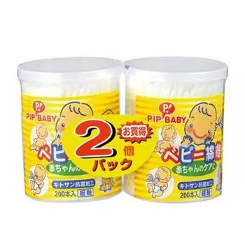 Ватные палочки Pip baby 200P, упаковка 2 шт.