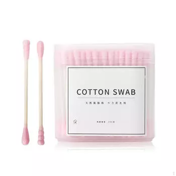 Ватные палочки с двойным наконечником, косметические чистящие палочки для спа-поездок, салон, розовый, 200 шт. black 50pcs