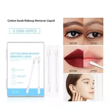 Ватные палочки в коробке для снятия макияжа с водой для глаз, губ, лица, бровей, мягкие и портативные очищающие ватные палочки для протирания масла для снятия макияжа 3 мл One Size белый