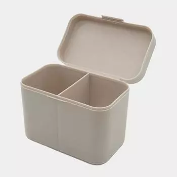 Ватные подушечки Тампоны Салфетки для ногтей Кисти для макияжа Органайзер Коробка для хранения Держатель-контейнер Независимый двойной отсек светло-синий