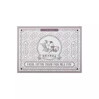 Ватный диск Bianco тканевого типа, мягкий, одинарный, 100 шт., корейская косметика