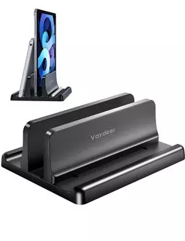 VAYDEER Laptop PC Vertical Adjustable Holder Made of ABS Resin for Pro Air Black Stand, Stand, Storage, Width, Tablet/iPad/Mac mini/MacBook -