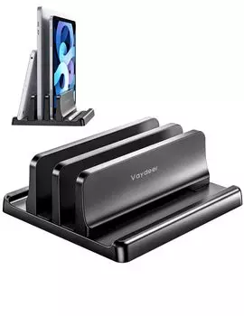 VAYDEER Laptop PC Vertical Holds 2 Регулируемый держатель из ABS для Pro Air Vertical Placement Black Stand, Stand, Placement, Devices, Width, Resin, чёрный