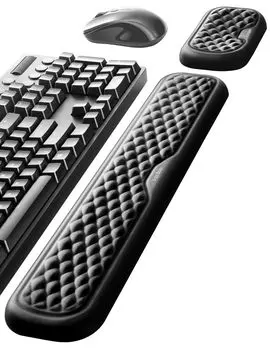 VAYDEER Подставка для запястья Подставка для запястья клавиатуры Подставка для ладоней с эффектом памяти Подушка из пены с эргономичным дизайном для компьютера/печати/офиса/работы/дома/игр (Черный 44см+15см)