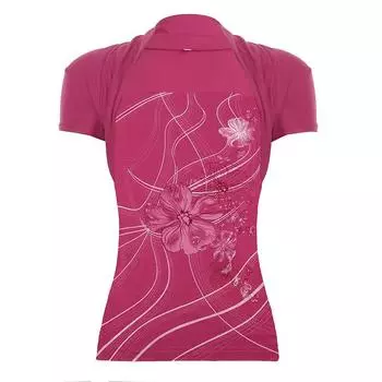 VAYLA Y2K Шикарная футболка с цветочным принтом Розовая Винтажная с коротким рукавом Женский облегающий кроп-топ 2000-х Модные летние футболки S розовый