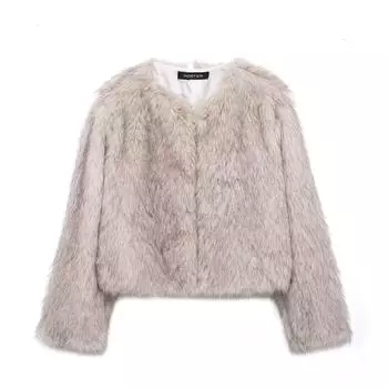 VAYLA Женское пальто из искусственного меха Осень Зима Высокое качество Пушистое Короткое Пальто Куртка из искусственного меха Женское Меховое Модное Пальто XS