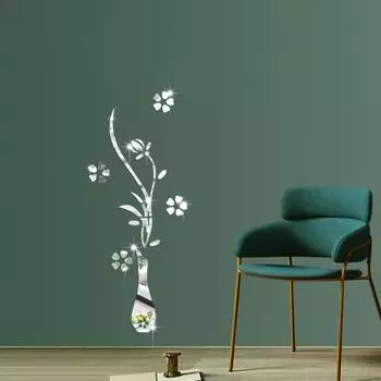 Ваза акриловое трехмерное зеркало настенная наклейка креативная гостиная спальня вход фон настенное украшение наклейка