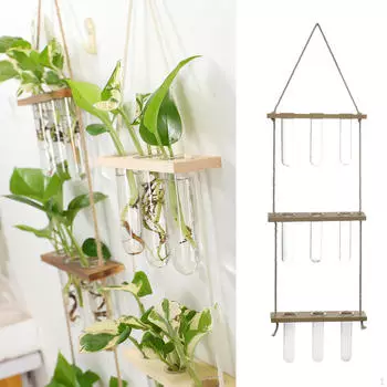 Ваза Деревянная Настенная Подвеска er 3layers Natural Wood