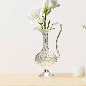 Ваза для цветов Центр Аксессуары Цинковый сплав Ручка для композиции Декоративный стол для Silver