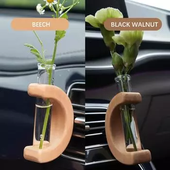 Ваза для цветов из цельного дерева, креативное устройство для оформления цветочной композиции на центральной консоли, держатель для цветов своими руками, автомобильные аксессуары