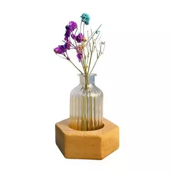 Ваза для цветов на вентиляционном отверстии автомобиля, зажим для центральной консоли из бука, гидропонная декоративная ваза, украшение для салона автомобиля Short