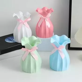 Ваза для цветов, простой стиль, высокопрочная, небьющаяся, имитация сухоцветной композиции, современная ваза, декор для рабочего стола белый