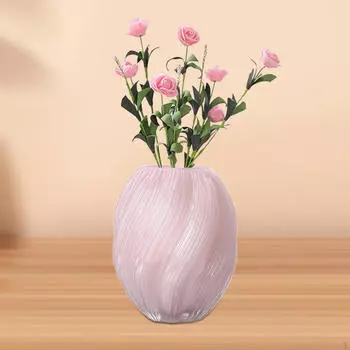 Ваза для цветов со спиральным дизайном, стеклянный органайзер для кашпо, украшение для книжной полки, цветочное светло-розовый