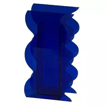 Ваза для цветов, современная акриловая декоративная уникальная волнистая ваза для спальни, гостиной, стола, синего цвета синий