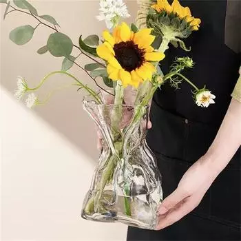 Ваза для цветов Wind Flower Vase Advanced Transparent Vase Glass Living Room Desktop Hydroponic Flower Arrangement Creative Decoration