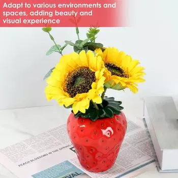 Ваза для клубники, винтажная ваза для клубники, симпатичная керамическая ваза, декоративное кашпо в форме клубники, уникальная клубника