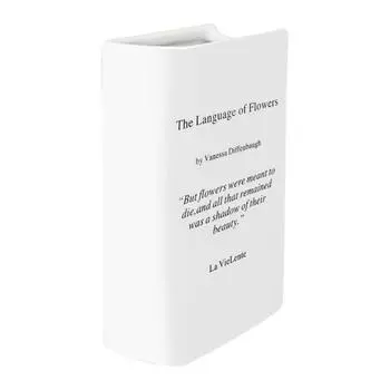 Ваза для книг Язык цветов Ваза для растений Эстетика Гостиная Спальня Домашний офис Украшения Подарки для любителей книг белый