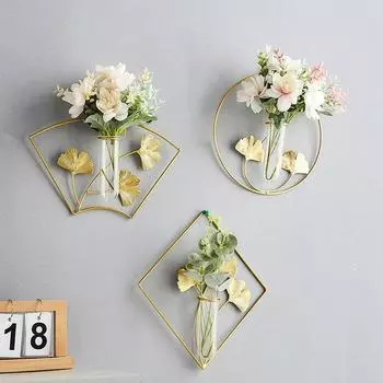 Ваза для настенного монтажа в стиле минимализма, креативное настенное украшение, стеклянная гидропонная ваза, цветочный горшок, декор для входной двери в гостиную