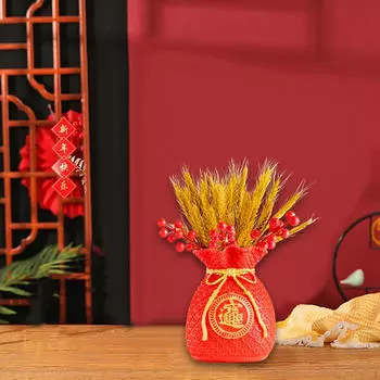 Ваза для счастливого мешка, благословенный цветок, центральный элемент стола, статуэтка для денег и удачи Style A